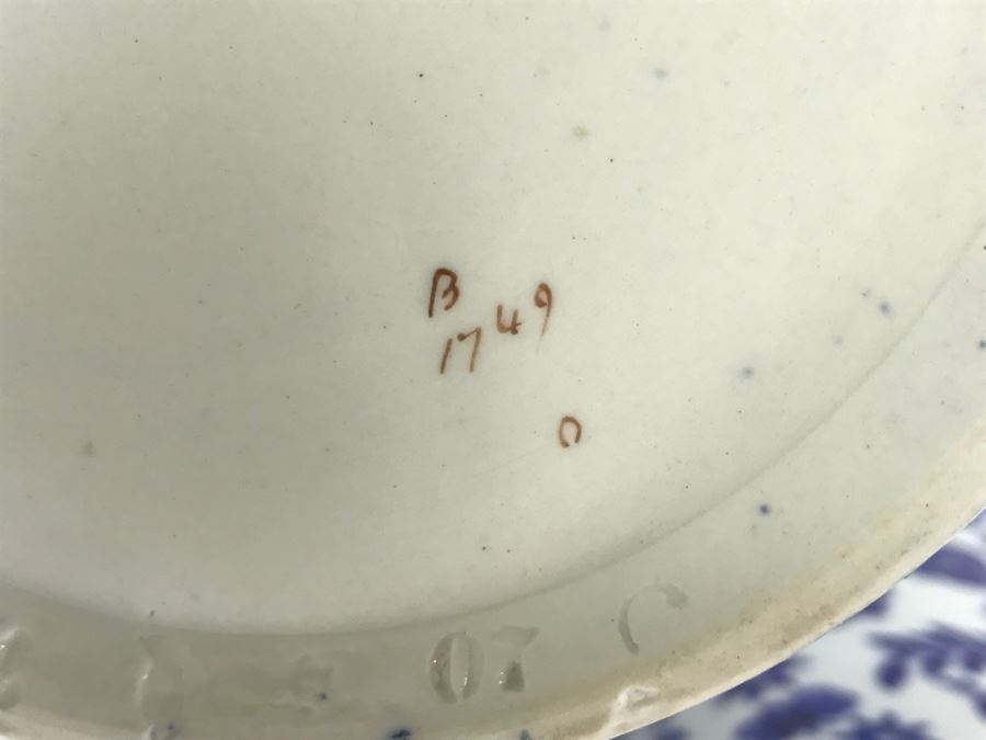 Pair Of Vintage Belfort Bisto England Blue And White Pitchers Bishop & Stonier [Photo 19]