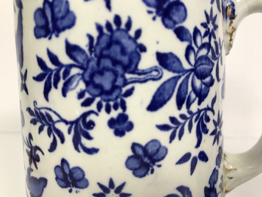 Pair Of Vintage Belfort Bisto England Blue And White Pitchers Bishop & Stonier [Photo 6]