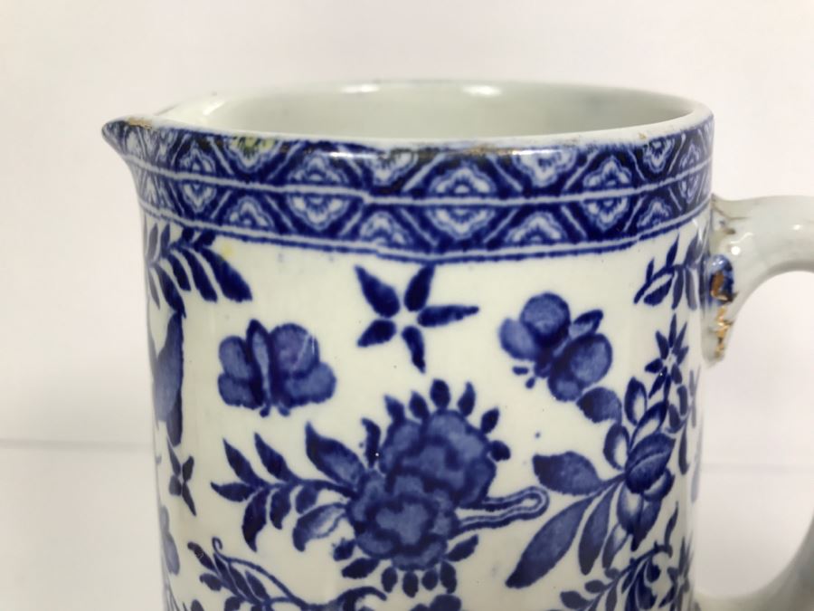 Pair Of Vintage Belfort Bisto England Blue And White Pitchers Bishop & Stonier [Photo 5]
