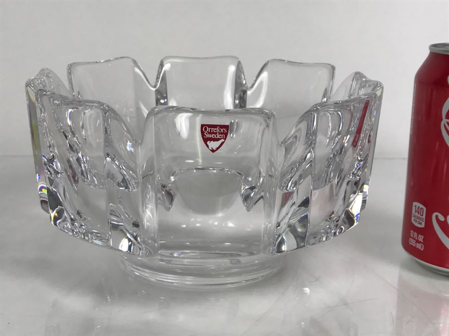 Orrefors Sweden Crystal Bowl Etched Signed [Photo 5]