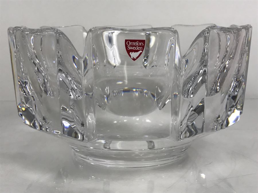 Orrefors Sweden Crystal Bowl Etched Signed [Photo 4]