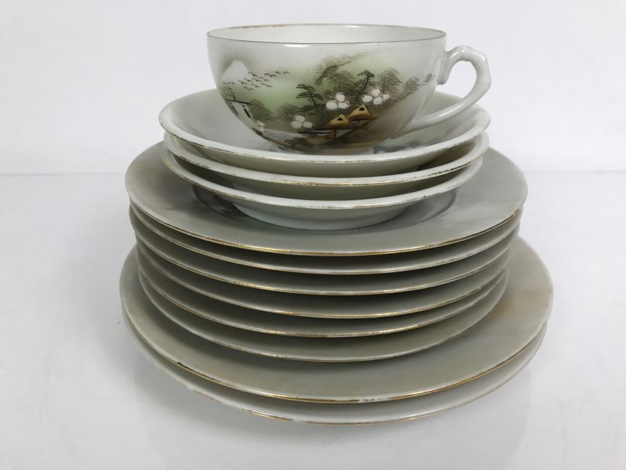 Vintage 12-Piece Hand Painted Japanese China Set [Photo 16]