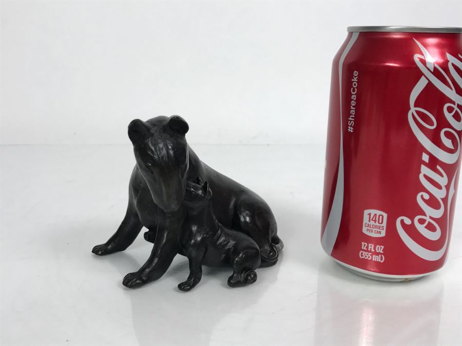 Small Bull Terrier With Puppy Sculpture