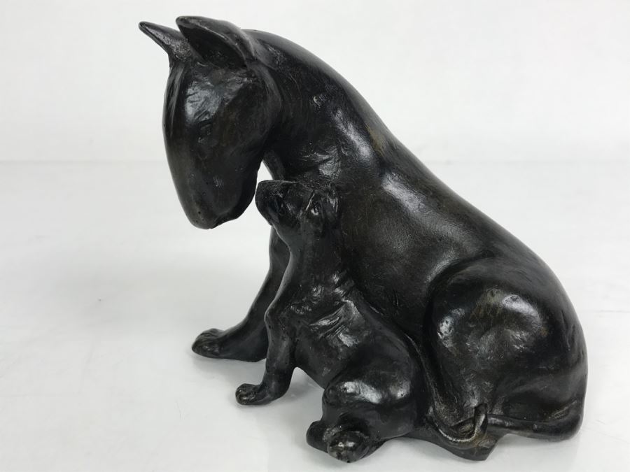 Small Bull Terrier With Puppy Sculpture [Photo 4]