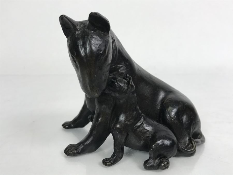 Small Bull Terrier With Puppy Sculpture [Photo 1]