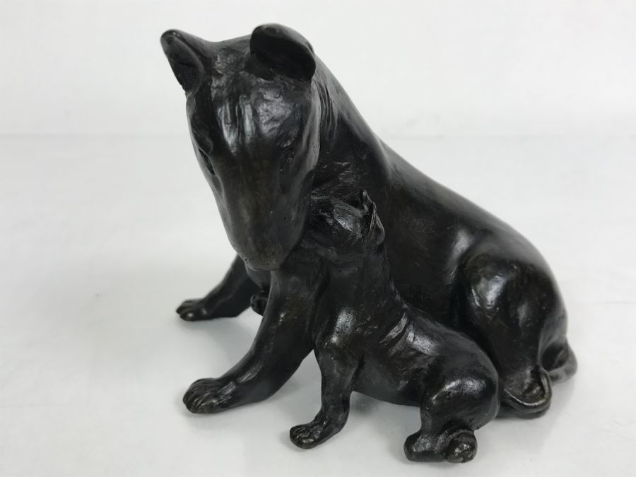 Small Bull Terrier With Puppy Sculpture [Photo 3]