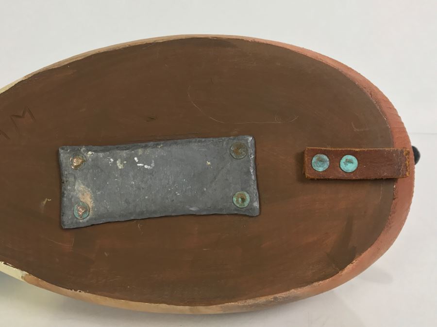 Hand Painted Carved Wooden Decoy Duck Signed MAM [Photo 13]