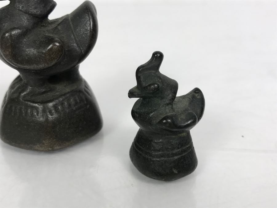 Pair Of Small Asian Bronze Bird Sculptures [Photo 3]