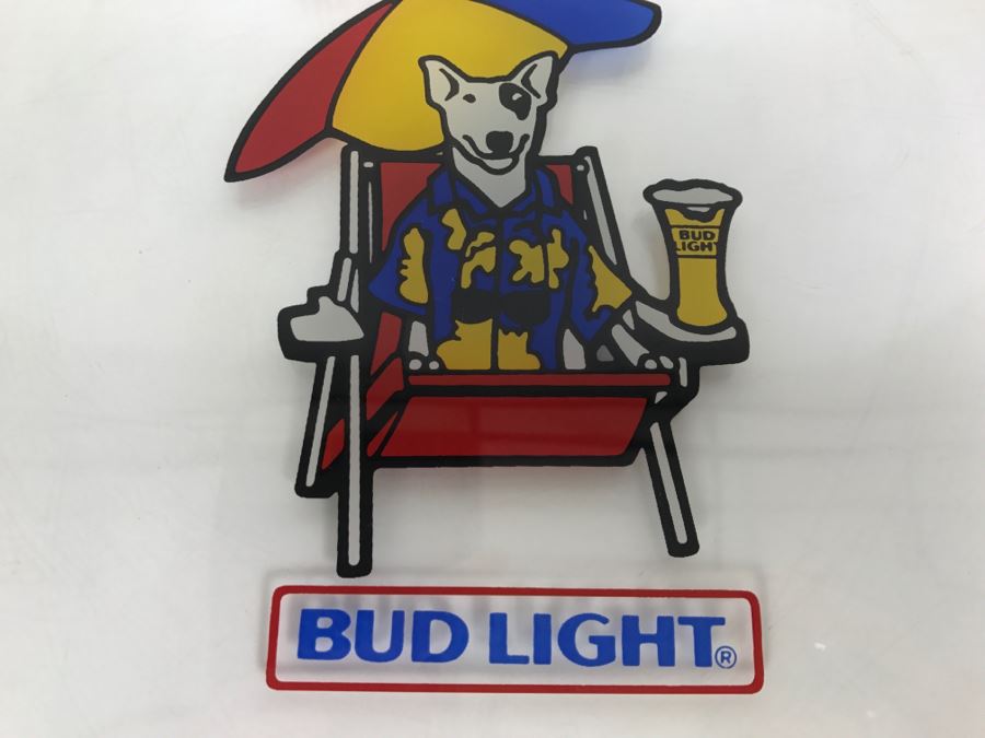 Vintage Bud Light Beer Advertising Spuds MacKenzie The Original Party Animal Glass Plate Tray [Photo 6]