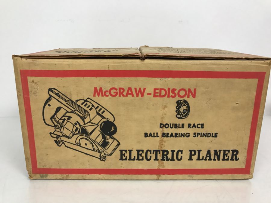 McGraw-Edison Electric Planer Double Race Ball Bearing Spindle With Box Model 751000 [Photo 3]