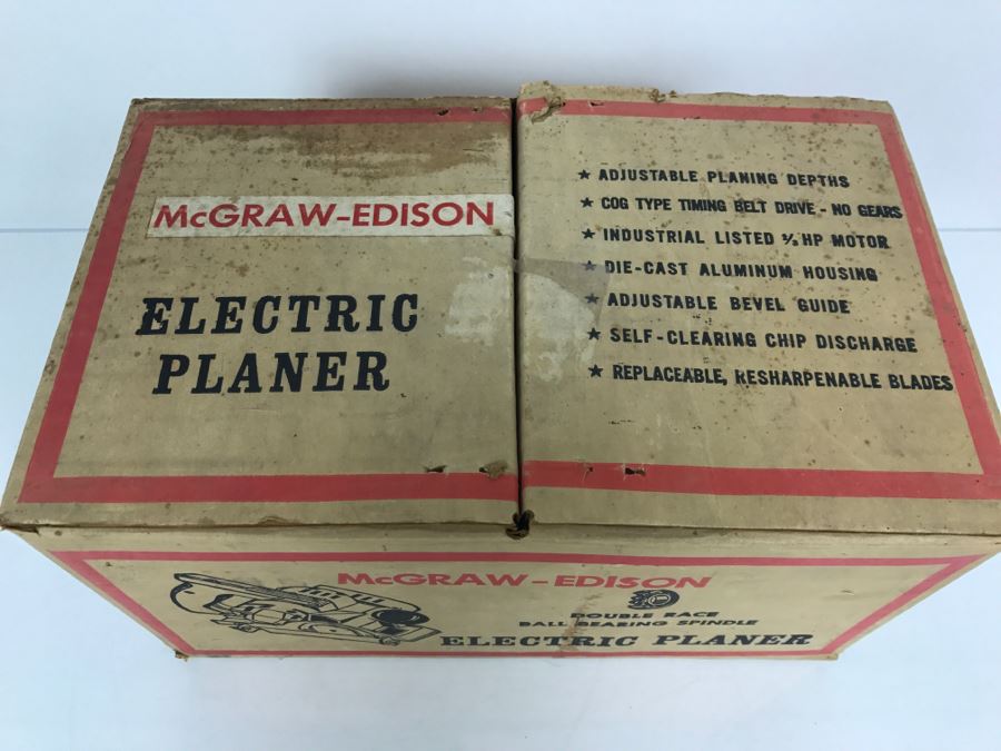 McGraw-Edison Electric Planer Double Race Ball Bearing Spindle With Box Model 751000 [Photo 4]