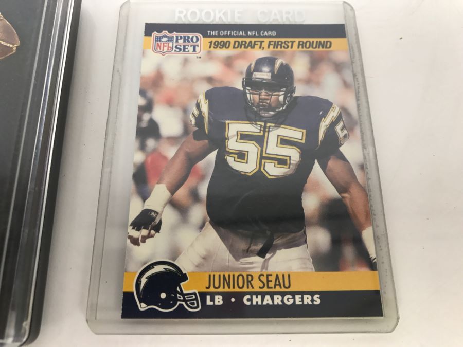 San Diego Chargers Junior Seau NFL Pro Set 1990 Rookie Card And Limited Edition San Diego Chargers Pins [Photo 2]