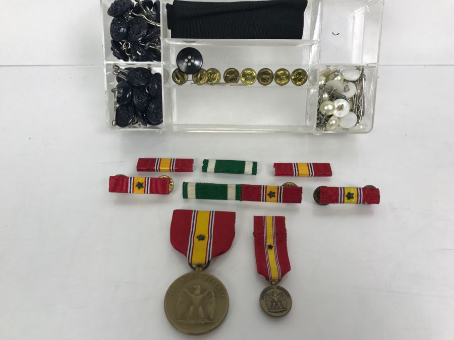 Various NAVY Medals, Ribbons, Buttons From Female NAVY Commander