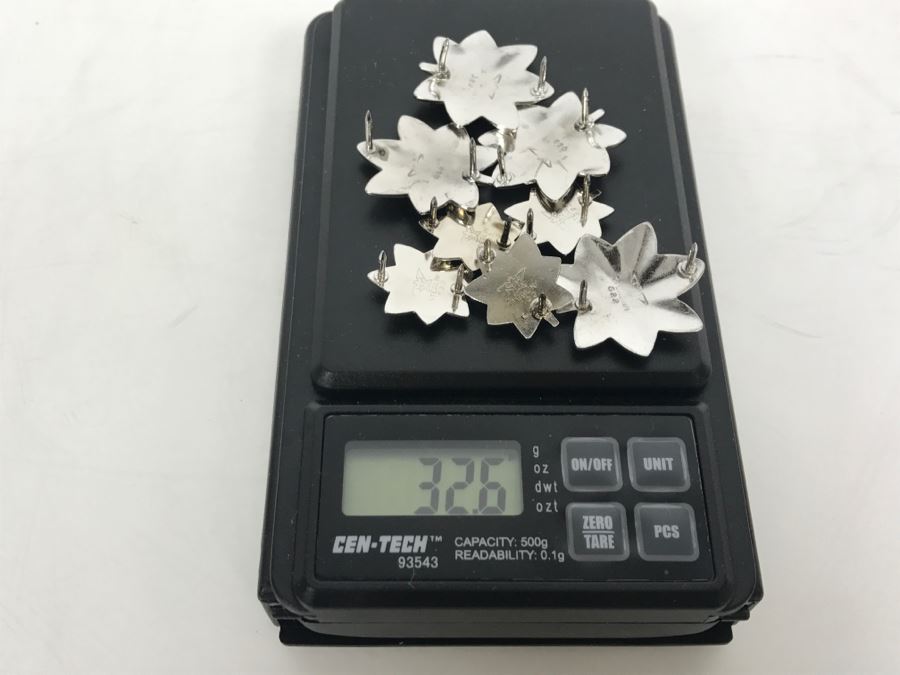 Set Of Sterling Silver NAVY Commander Silver Oak Leaf Pins 32.6g [Photo 8]