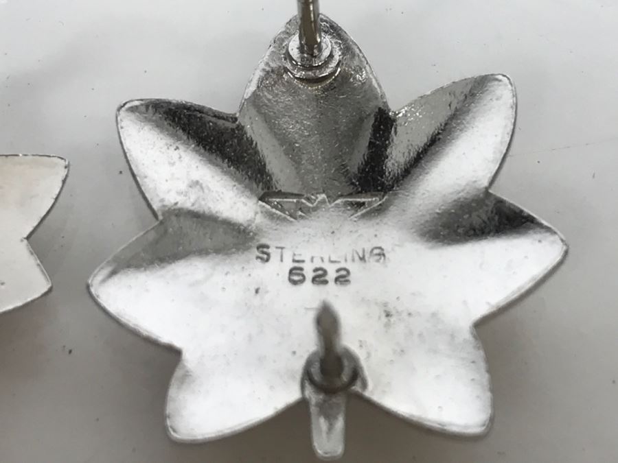 Set Of Sterling Silver NAVY Commander Silver Oak Leaf Pins 32.6g [Photo 6]
