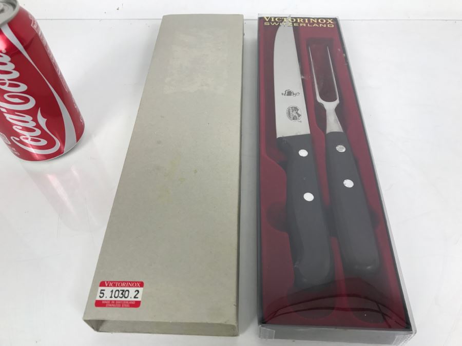 Victorinox Extra Quality Stainless Steel Carving Knife Set New In Box Made In Switzerland 5.1030.2 [Photo 1]