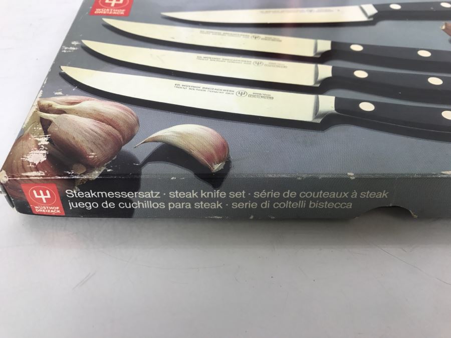 Wusthof Dreizack Trident Solingen Germany Inox 12cm Steak Knife Set With Box [Photo 5]