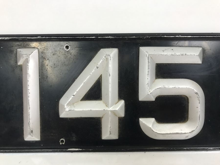 Vintage ACE British Metal Automobile Car License Plate With Raised Riveted Letter And Numbers '145 WK' [Photo 4]