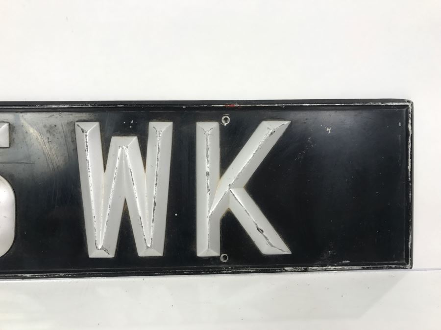 Vintage ACE British Metal Automobile Car License Plate With Raised Riveted Letter And Numbers '145 WK' [Photo 6]