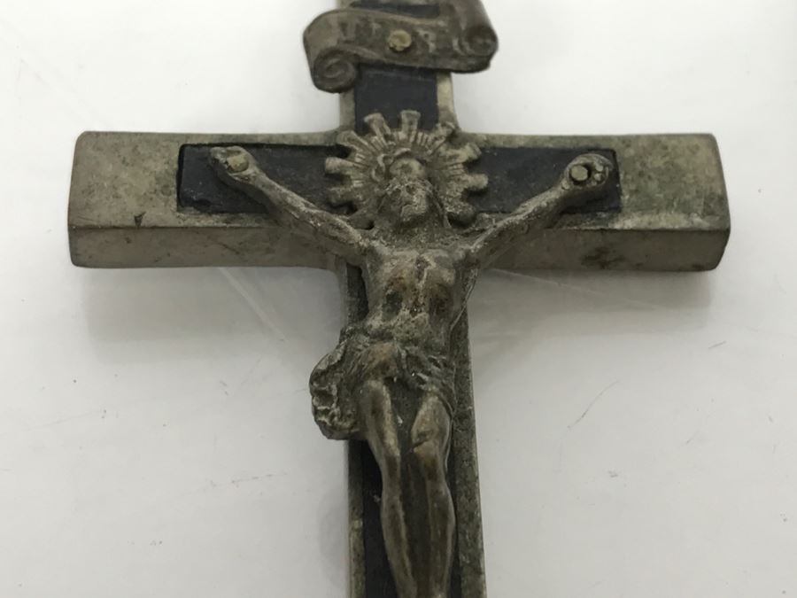 Vintage Metal Crucifix 3' Long