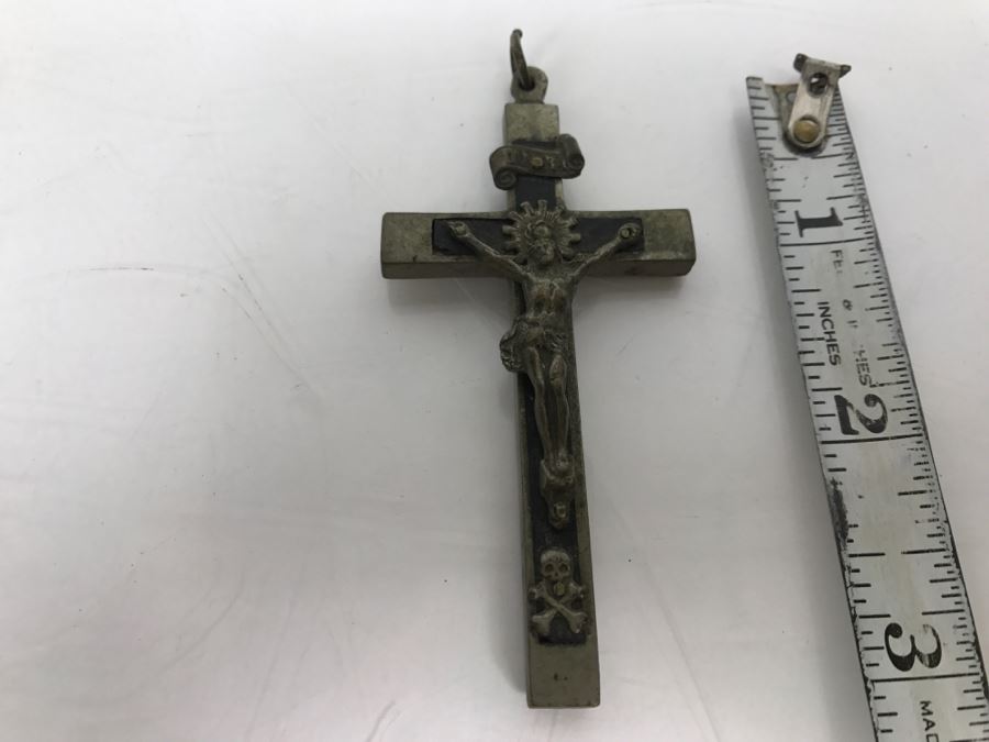 Vintage Metal Crucifix 3' Long