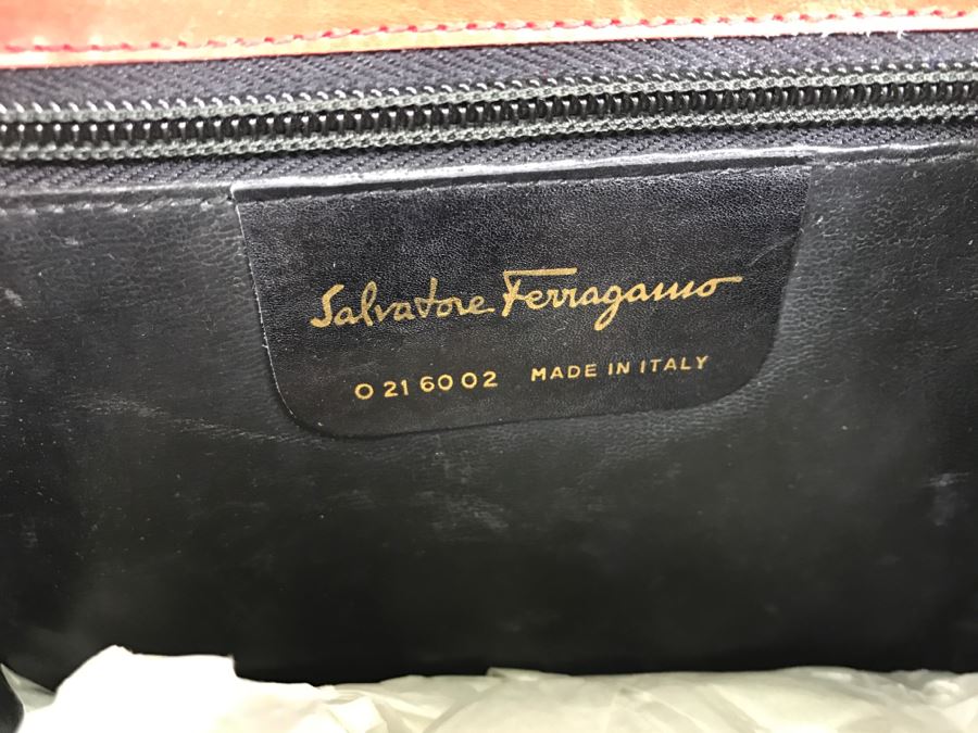 Salvatore Ferragamo Red Leather Handbag Made In Italy [Photo 2]