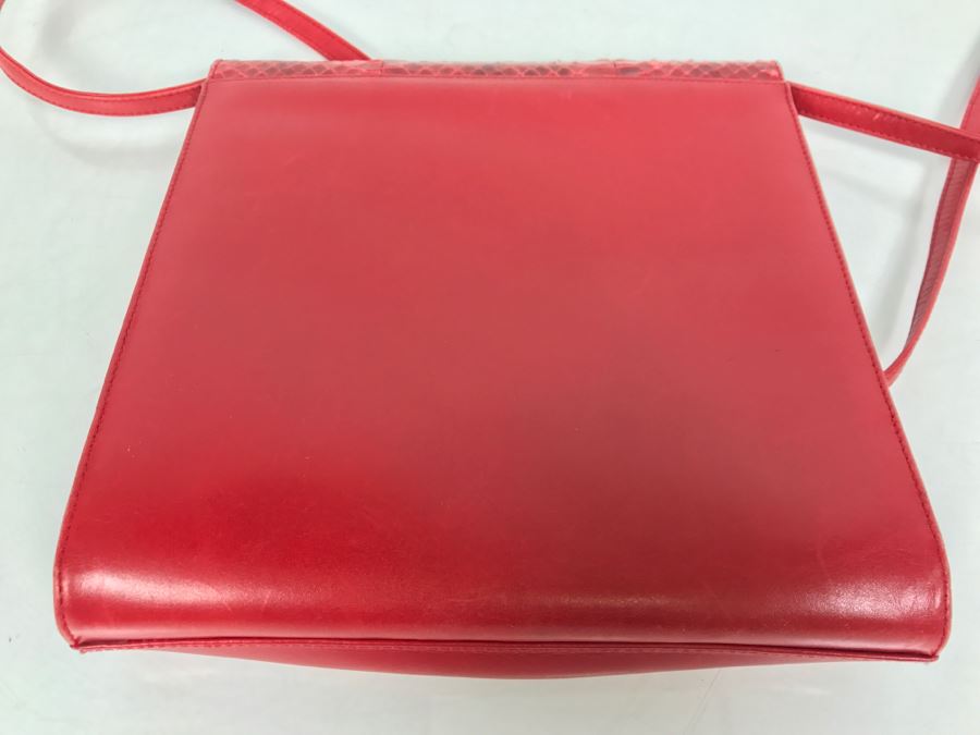 Salvatore Ferragamo Red Leather Handbag Made In Italy [Photo 6]