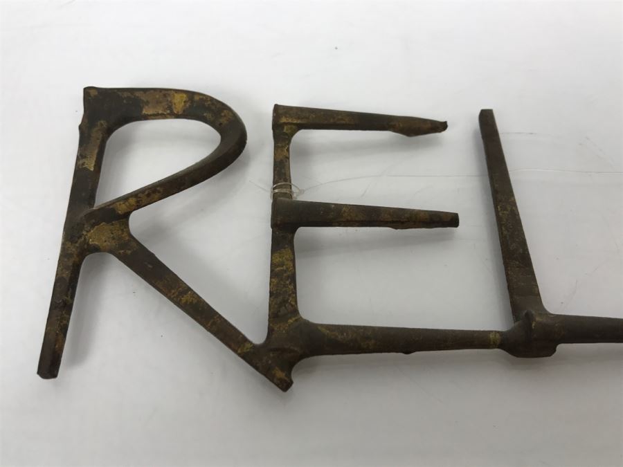 Welded Metal Sculpture That Spells 'RELAX' [Photo 2]
