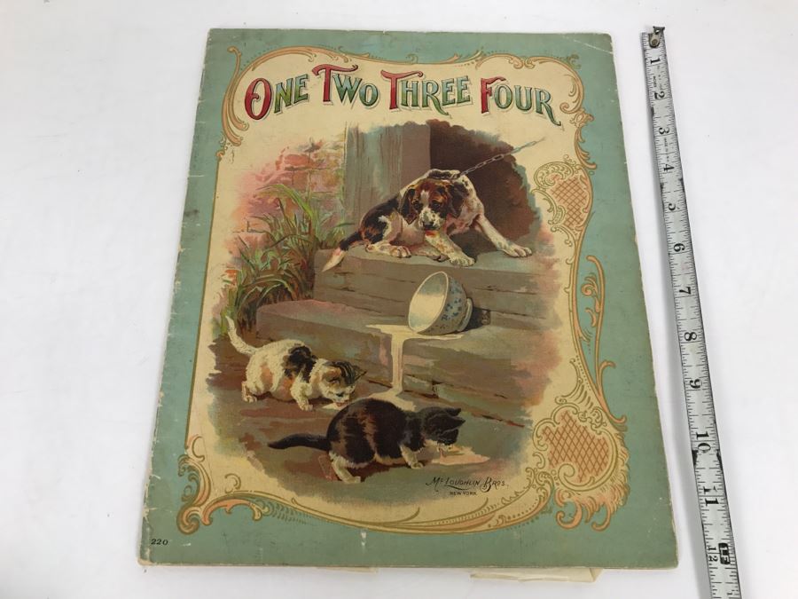 Vintage 1909 Children's Book 'One Two Three Four' By McLoughlin Bros 16 Color Plates [Photo 1]
