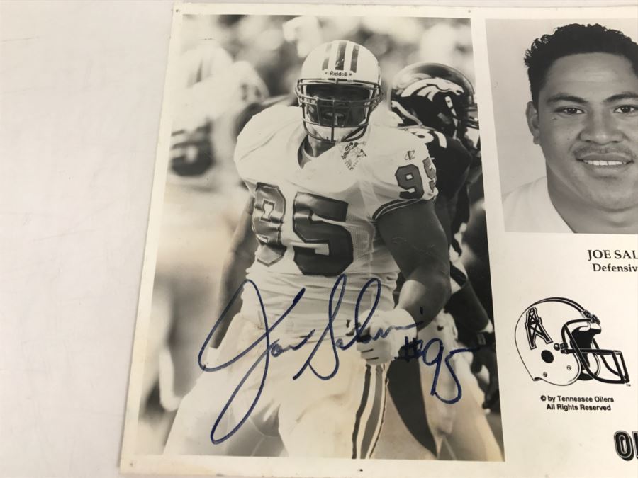 Joe Salave'a Defensive Tackle For Tennessee Oils #95 Signed Photograph [Photo 2]