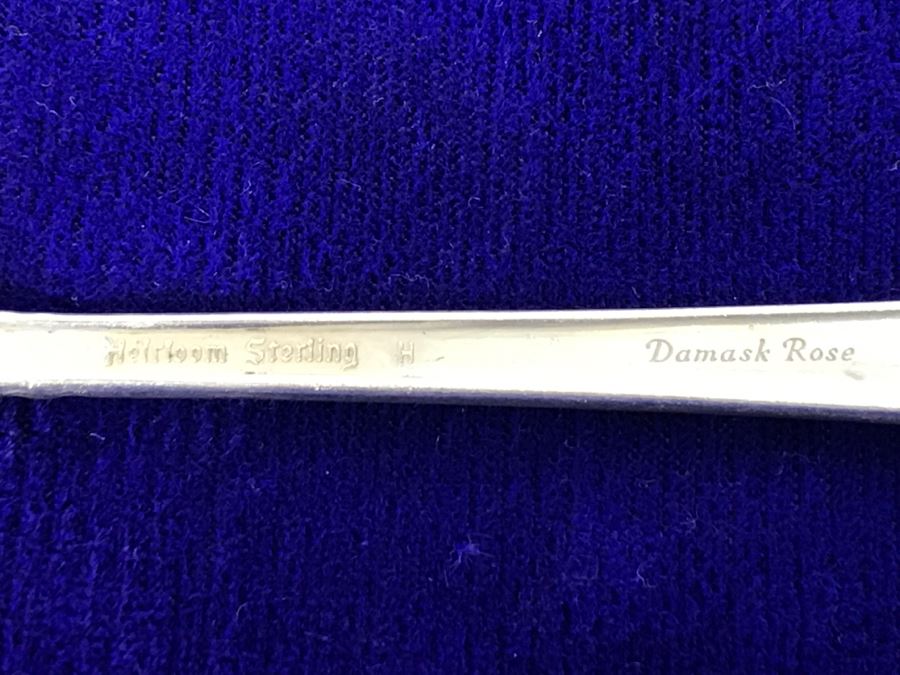 Sterling Silver Flatware Set 2 Similar Patterns Royal Crest Sterling And Heirloom Sterling Damask Rose Apx Service For 7 - 913g [Photo 16]