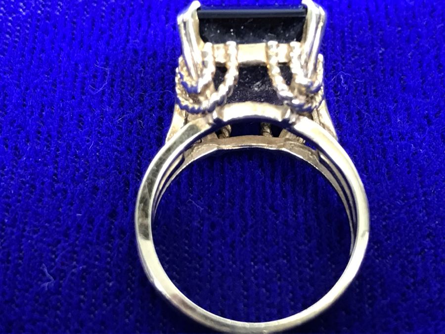 14k Yellow Gold Smokey Quartz Ring 14X12X7MM Stamped And Tested 6.8g 6.25 Ring Size [Photo 9]