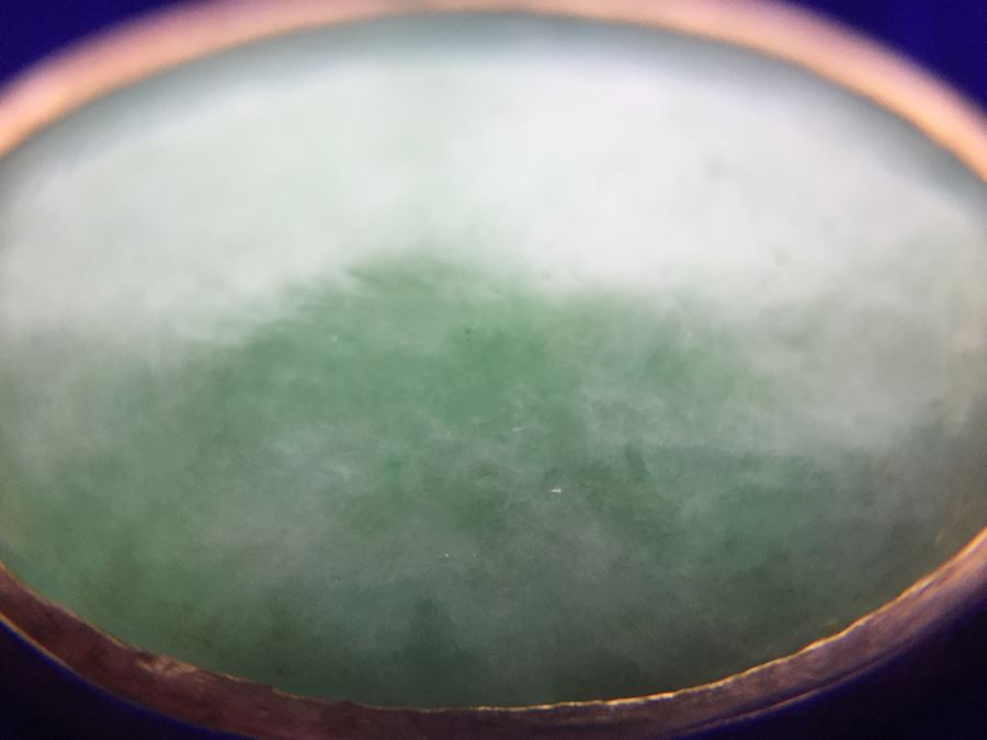 10k Yellow Gold (Tested Just Under 14k) Jade Bracelet Marquise And Oval Cabachon Cut 16.8g Fair Market Value $650 [Photo 15]