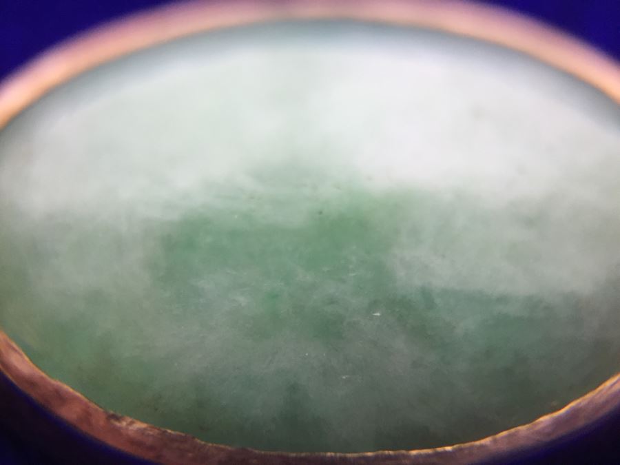 10k Yellow Gold (Tested Just Under 14k) Jade Bracelet Marquise And Oval Cabachon Cut 16.8g Fair Market Value $650 [Photo 16]