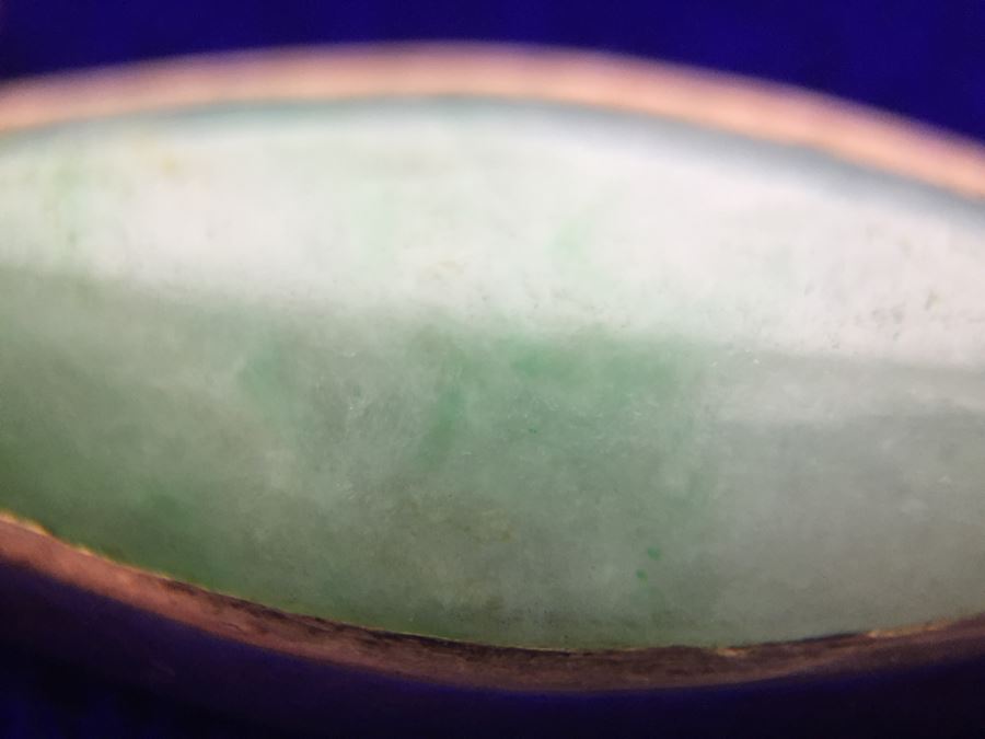 10k Yellow Gold (Tested Just Under 14k) Jade Bracelet Marquise And Oval Cabachon Cut 16.8g Fair Market Value $650 [Photo 18]