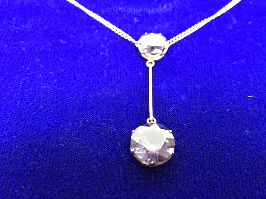 14k Yellow Gold Necklace With Synthetic Alexandrite 5.5g Fair Market Value $175 [Photo 5]