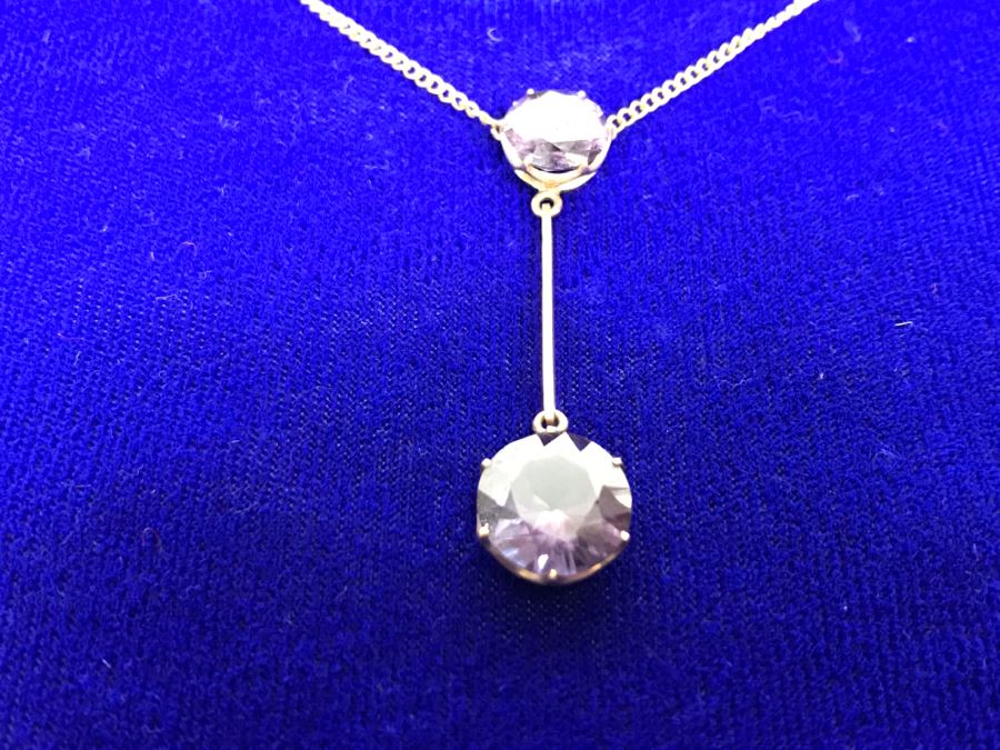 14k Yellow Gold Necklace With Synthetic Alexandrite 5.5g Fair Market Value $175 [Photo 4]