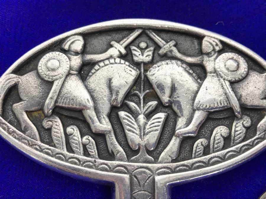 David Andersen Norway Silver Plated Over Copper Bread Fork With Cast Decoration [Photo 4]