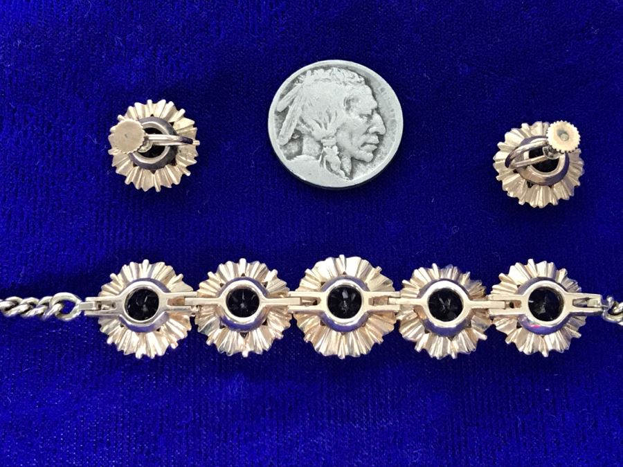 14k Yellow Gold Bracelet With Matching Earrings Synthetic Alexandrite 29.8g Fair Market Value $850 [Photo 12]