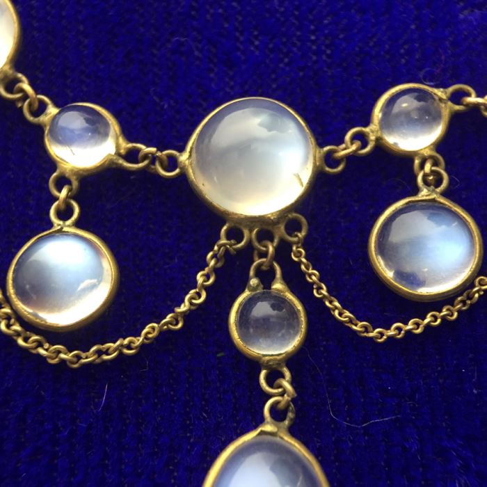 14k Yellow Gold Moonstone Necklace 7.4g Fair Market Value $275 [Photo 9]