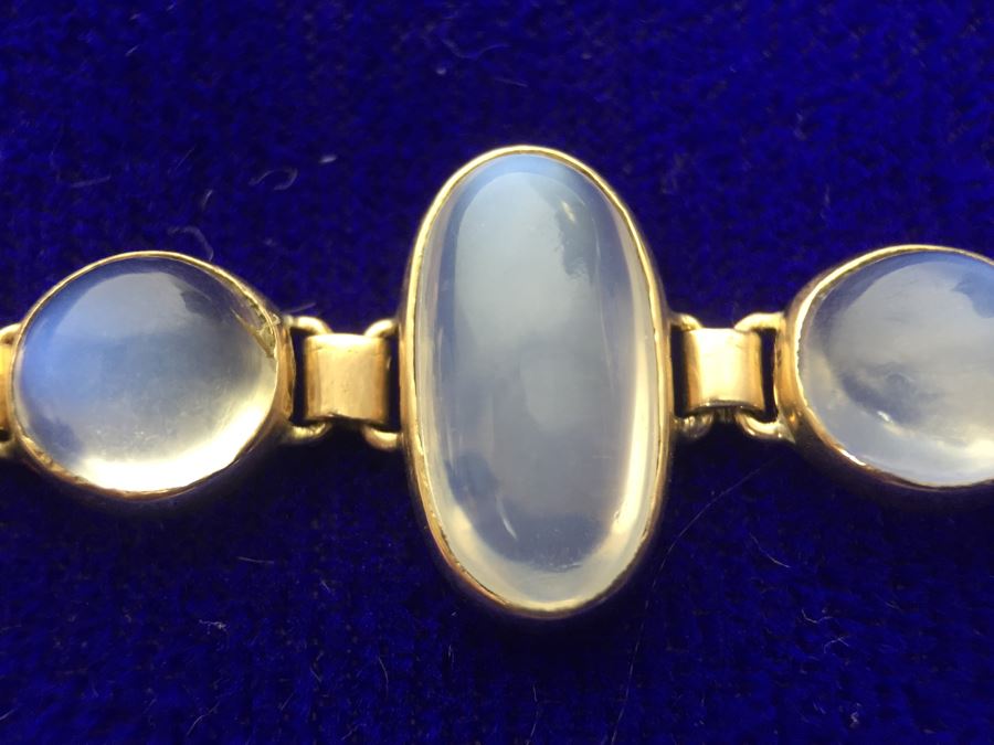 10k Yellow Gold Moonstone Bracelet 7.2g Fair Market Value $175 [Photo 12]