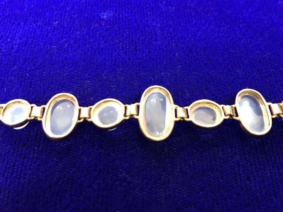 10k Yellow Gold Moonstone Bracelet 7.2g Fair Market Value $175 [Photo 10]