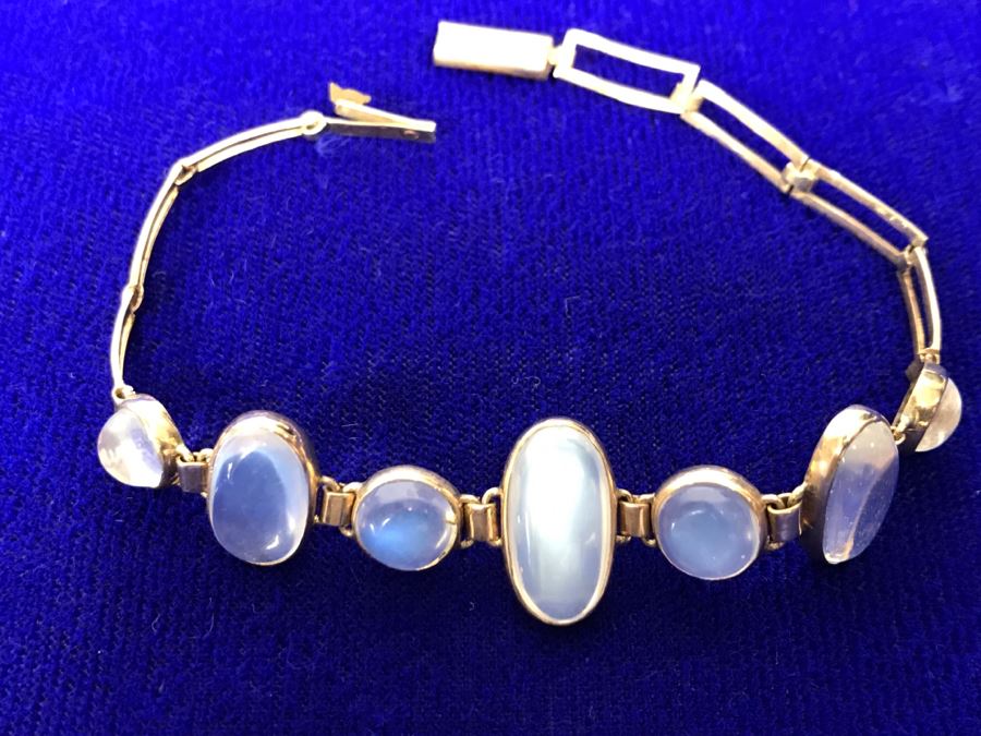10k Yellow Gold Moonstone Bracelet 7.2g Fair Market Value $175 [Photo 1]