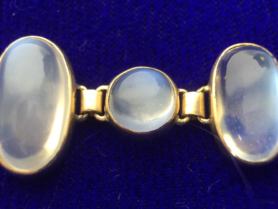 10k Yellow Gold Moonstone Bracelet 7.2g Fair Market Value $175 [Photo 13]