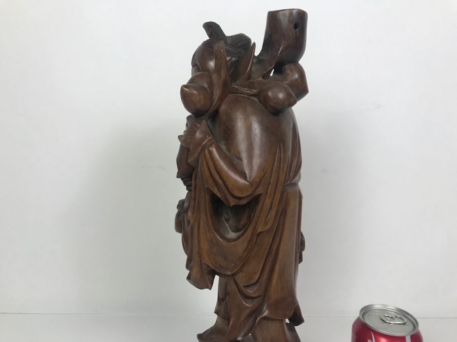 Asian Wood Carved Sculpture Of Elder Man [Photo 16]