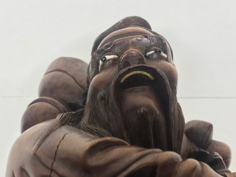 Asian Wood Carved Sculpture Of Elder Man [Photo 23]