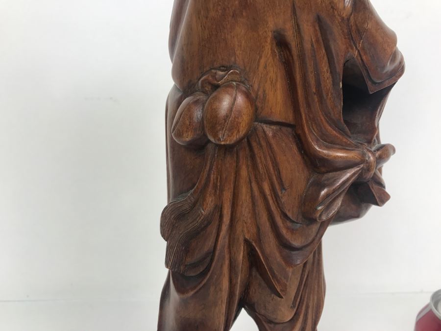 Asian Wood Carved Sculpture Of Elder Man [Photo 18]