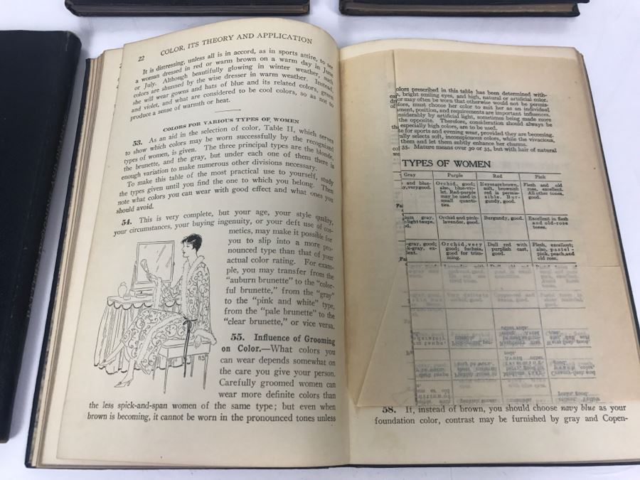 Set Of 4 Vintage Books: Dressmaking Trimming Finishing, Sewing Materials, Pattern Designing And Draping, Harmony In Dress By Woman's Institute Of Domestic Arts And Sciences Kingsway, London [Photo 12]