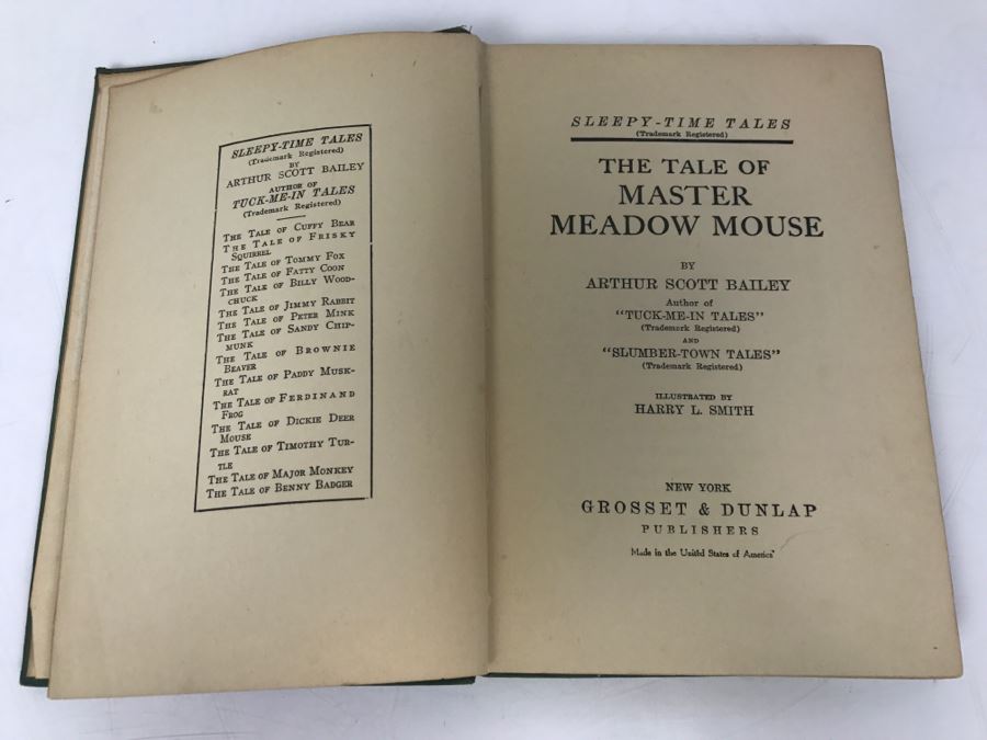 Vintage 1921 Book The Tale Of Master Meadow Mouse By Arthur Scott Bailey Sleepy-Time Tales [Photo 6]