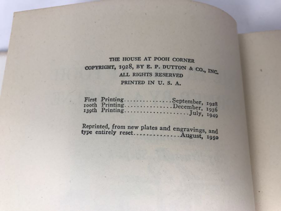 Vintage 1950 'The House At Pooh Corner' Book Reprinted From New Plates And Engravings By A. A. Milne With Dust Jacket [Photo 7]